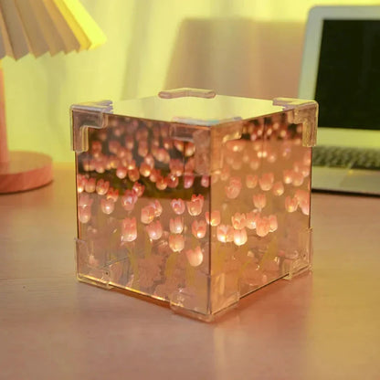 Tulip Glow™ Tulip Mirror Cube Decor