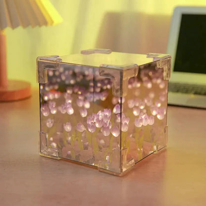 Tulip Glow™ Tulip Mirror Cube Decor